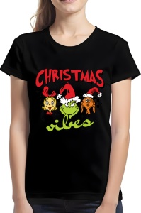 Tricou dama - Grinch Christmas Vibes - Crăciun, Grinch, vibes, distracție, verde, umor, cadouri, film, clasic, spirit - Img 2