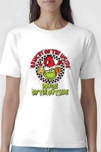 Tricou dama - Grinchy on the inside - Crăciun, modă, stil, cadouri, sărbători, festiv