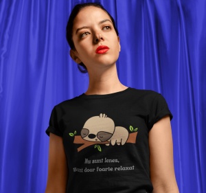 Tricou dama haios personalizat - Nu sunt lenes, doar relax - din bumbac, personalizat - Cadou - Img 2