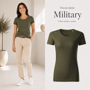 Tricou Damă Malfini Native GOTS 174 – 100% Bumbac Organic, Croială Cambrată, Guler Rotund, 15 Culori - Img 13