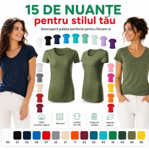 Tricou Damă Malfini Origin GOTS 172 – 100% Bumbac Organic, Croială Cambrată, 15 Culori, XS–2XL - Img 7
