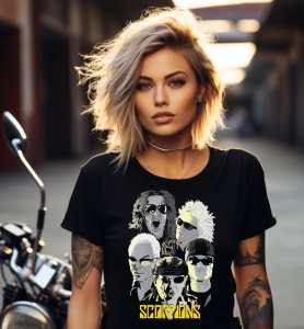 Tricou dama personalizat cu trupa Rock Scorpions