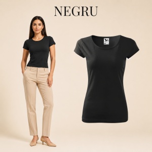 Tricou Damă Simplu cu Guler Rotund, Bumbac 100% – 30 Culori, XS–3XL - Img 12