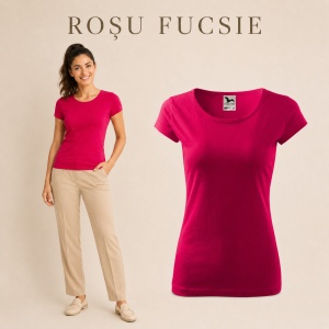 Tricou Damă Simplu cu Guler Rotund, Bumbac 100% – 30 Culori, XS–3XL - Img 22