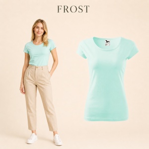 Tricou Damă Simplu cu Guler Rotund, Bumbac 100% – 30 Culori, XS–3XL - Img 32