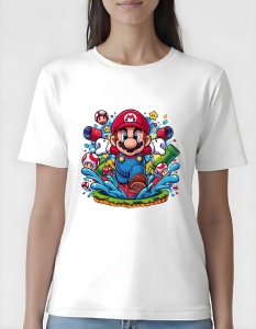 Tricou dama - Super Mario Game