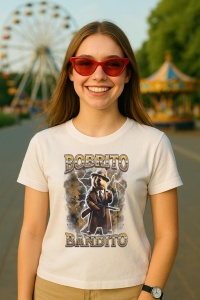 Tricou Dama Tralalero TraLaLa cu Bobrito Bandito Funny Italian Brainrot Meme Humor - Img 5