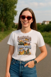 Tricou Dama Tralalero TraLaLa cu Bombadiro VS Brr Patapim Funny Italian Brainrot Meme Graphic