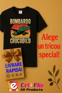 Tricou Dama Tralalero TraLaLa cu Bombardino Crocodilo Funny Italian Brainrot Meme - Img 9