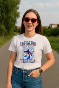 Tricou Dama Tralalero TraLaLa cu Tralalero Tralala Bootleg Brainrot Italian Brainrot Meme - Img 3