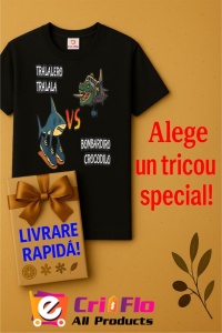 Tricou Dama Tralalero TraLaLa cu Tralalero Tralala Brainrot Meme Bombardino Crocodilo Italian - Img 9