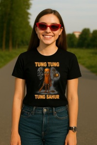 Tricou Dama Tralalero TraLaLa cu Tung Tung Tung Sahur Funny Animal Italian Brainrot Meme - Img 5