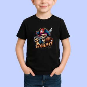 Tricou Deadlift Pirat Schelet, Copii | Dama | Barbat, culoare negru - Img 3