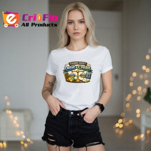 Tricou Debit Si Credit Balanta Contabilitate V1, din bumbac 100% , tricou alb pentru Dama | Barbat