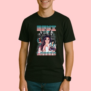 Tricou Demi Lovato - Portrait Style, muzica Hip-Hop / Emo Rap, Dama | Barbat | Copii, Culoare Negru - Img 3