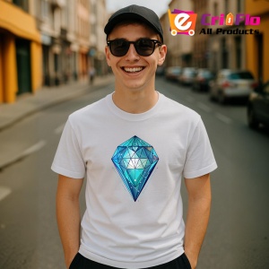 Tricou Diamant Turcoaz Poligonal, Copii | Dama | Barbat - Img 6