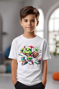 Tricou din bumbac 100% pentru copii, Grinch, Back To School, scoala, educatie, joaca, personaje - Img 3