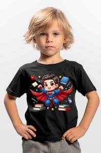 Tricou din bumbac 100% pentru copii, Superman, Back To School, scoala, educatie, eroi, personaje - Img 4