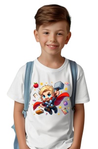 Tricou din bumbac 100% pentru copii, Thor, Back To School, scoala, educatie, eroi, personaje