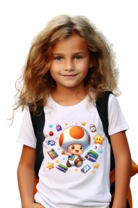 Tricou din bumbac 100% pentru copii, Toad, Back To School, scoala, educatie, distractie, personaje