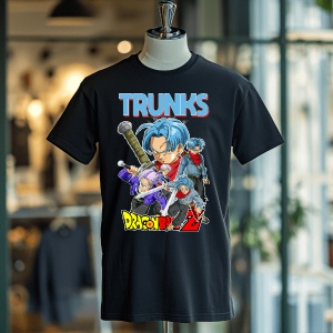 Tricou din bumbac, personalizat haios pentru copii cu Trunks Dragon Ball Z - cadou - Img 5