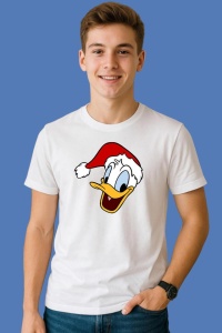Tricou Donald Chip Mos Craciun Mare, din bumbac 100%, tricou alb, Copii | Dama | Barbat - Img 3