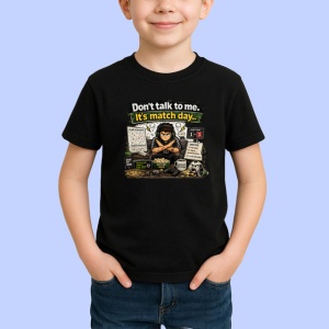 Tricou Dont Talk To Me Its Match Day Fotbal, din bumbac 100%, tricou negru Copii | Dama | Barbat