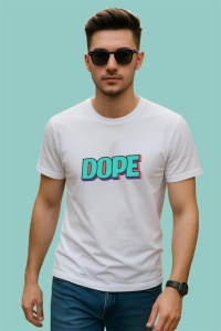 Tricou Dope Text Turcoaz Umbra Roz V2, din bumbac 100% , tricou alb pentru Copii | Dama | Barbat - Img 3