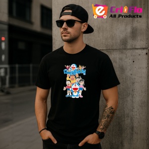 Tricou Doraemon robotul pisica albastra care ajuta cu gadgeturi din viitor, Copii | Dama | Barbat , tricou negru - Img 11