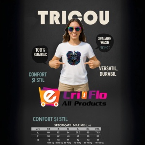 Tricou Doua cranii intr o inima cu trandafiri fundal alb Copii | Dama | Barbat - Img 9