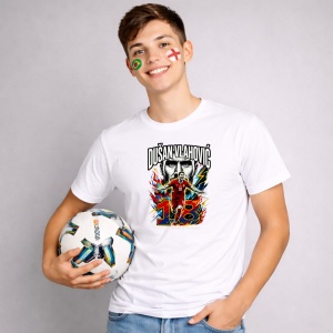 Tricou Dusan Vlahovic Serbia World Cup Fifa 2026 V2, din bumbac 100%, tricou alb, Copii | Dama | Barbat - Img 2