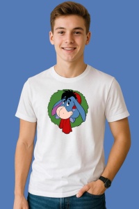 Tricou Eeyore In Coronita Craciun, din bumbac 100%, tricou alb, Copii | Dama | Barbat - Img 3