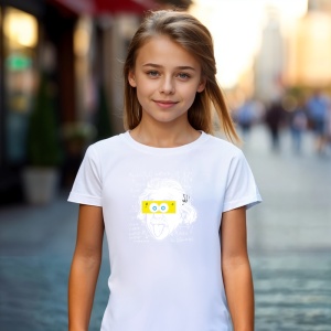 Tricou einstein sponge Tricou Alb - Copii | Dama | Barbat - Img 4