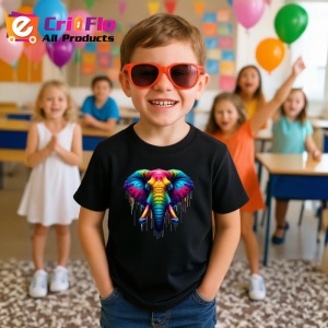 Tricou Elefant artistic culori intense simbol memorie si forta Copii | Dama | Barbat, culoare negru - Img 11