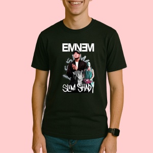Tricou Eminem SLIM SHADY minimal, muzica Pop, Dama | Barbat | Copii, Culoare Negru