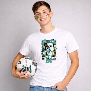 Tricou Enzo Fernandez Argentina World Cup Fifa 2026, din bumbac 100%, tricou alb, Copii | Dama | Barbat