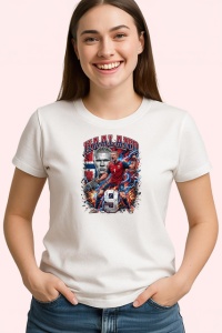 Tricou Erling Haaland Norvegia Masina De Goluri Fotbal, din bumbac 100% , tricou alb pentru Copii | Dama | Barbat - Img 2