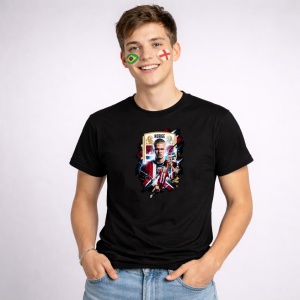 Tricou Erling Haaland Norway World Cup Fifa 2026 V2, din bumbac 100%, tricou negru, Copii | Dama | Barbat - Img 2
