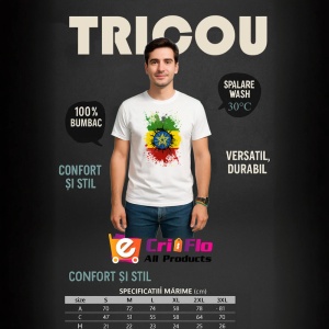 Tricou Ethiopia Steag Splash Art, Copii | Dama | Barbat - Img 5