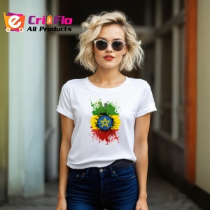 Tricou Ethiopia Steag Splash Art, Copii | Dama | Barbat - Img 12