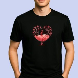 Tricou Fata cu fluturi in forma de inima Negru, Copii | Dama | Barbat