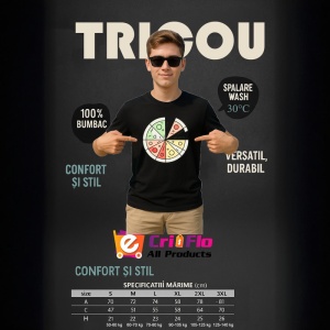 Tricou Felie Pizza Minimal Ilustratie, Copii | Dama | Barbat, culoare negru - Img 5