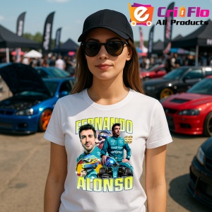 Tricou Fernando Alonso Poster Colaj Echipa Aston Martin Formula 1, Copii | Dama | Barbat - Img 1
