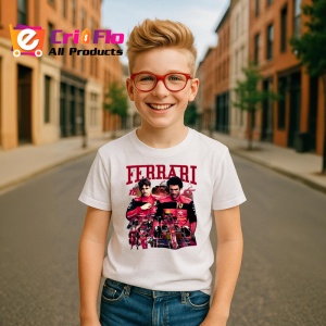 Tricou Ferrari Echipa Postere Charles Leclerc Carlos Sainz, Copii | Dama | Barbat - Img 8