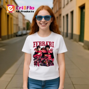 Tricou Ferrari Echipa Postere Charles Leclerc Carlos Sainz, Copii | Dama | Barbat - Img 9