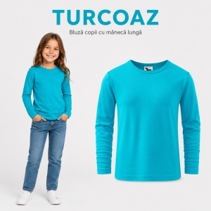 Tricou Fete Mânecă Lungă din Bumbac 100% bluza simpla copii - Img 13