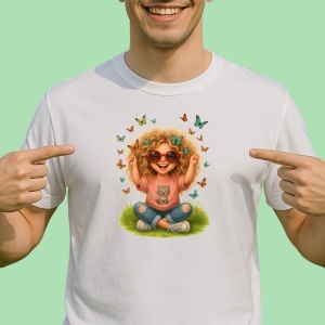 Tricou Fetita cu fluturi - Copii | Dama | Barbat