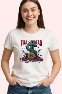 Tricou fiat is dead long live crypto, fiat e mort traiasca crypto, Copii | Dama | Barbat