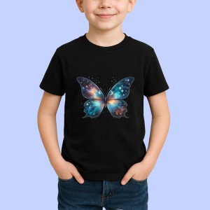 Tricou Fluture galaxie in tonuri albastre design cosmic Copii | Dama | Barbat Barbat - Img 5