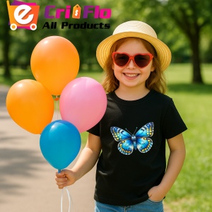 Tricou Fluture galben si albastru intens cu buline simetrice Copii | Dama | Barbat Barbat - Img 20